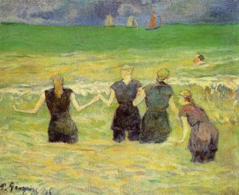 保羅 高更 Women Bathing, Dieppe